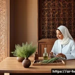 한방병원 다이어트 약물 비용 - **Prompt 1: The Hopeful Consultation** A serene and well-lit interior of a modern Arabic traditi...